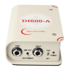 DI600-A Active DI Box with Wide Range Frequency Response and -20dB Pad to Balance Sound and Reduce Distortion