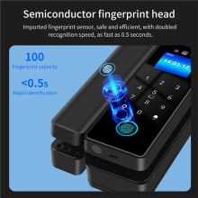Tuya WIFI  Glasdörrlås 3D Ansiktsigenkänning Biometrisk Elektronisk Fingeravtryckslåsning 13.56Mhz IC-Kortslåsning