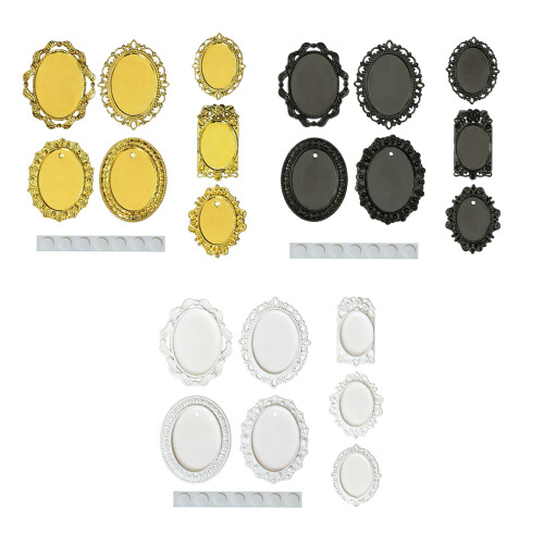 Creative Hollow Frame 7PCS Decorative Accessories For 1/12 Doll House Scene Props White 1