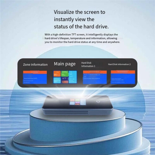 Intelligent M.2 Portable Solid State Drive Enclosure with Write Protection Dual Protocol Aluminum Alloy Screen