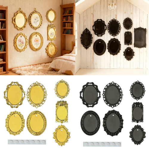 Creative Hollow Frame 7PCS Decorative Accessories For 1/12 Doll House Scene Props White 2