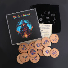 Hand Carved Wooden Runes Symbols Set for Beginner and Experienced Easy to Use Type A