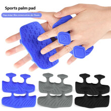 Silicone Weightlifting Grip Pad with Double Finger Grooves for Barbell Exercises Grey