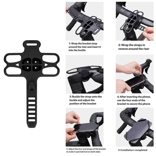 Cycling Phone Mount Flexible Silicone Phone Mount Strap Handlebar Phone Holder 1