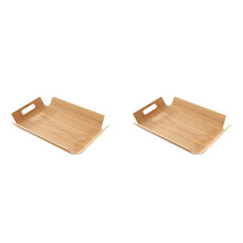 2X Bread Tray Storage Organizer Wooden Serving Tray Wood Tea Plate Food Dish Platter Plate Dinner Fruit Cake,A