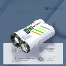SMILING USB Oplaadbare Zaklamp met Zoomfunctie en Batterij-Indicator, IPX5 Waterdicht, Geschikt voor Kamperen en Noodgevallen