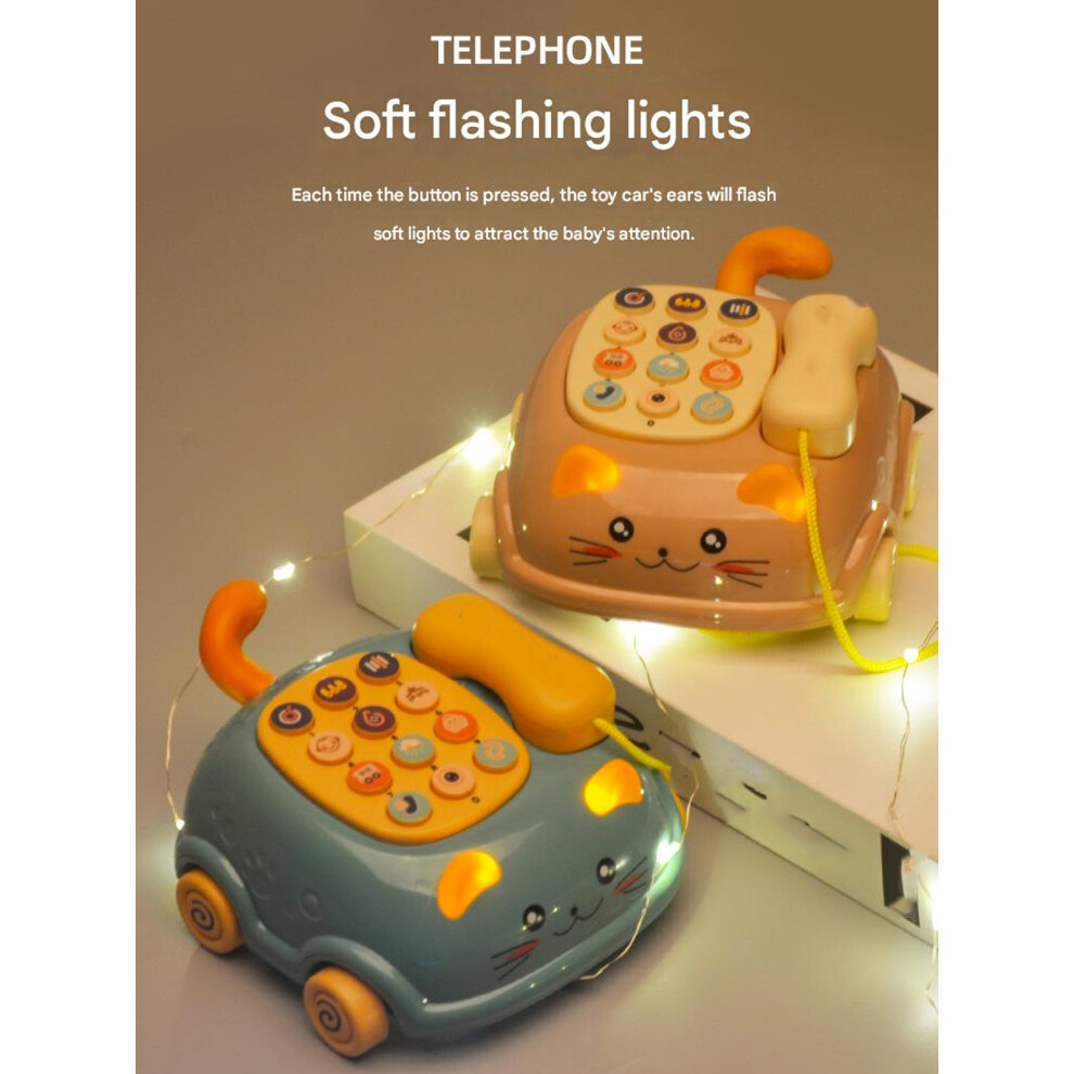 Early Learning Pretend Play Telephone Toy With Musical Sound Number For Toddler Pink 7696002386780