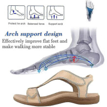 (35, Black) Women's Comfortable Orthopedic Sandals, Sursell Orthopedic Sandals, Flat Beach Casual Sandals_Good quality