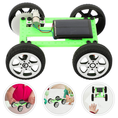 2PCS Solar Vehicle Construction Set STEM Educational Craft Model Car Science Toy Blue