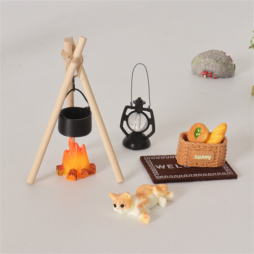 Realistic Campfire For Mini House Model Camping Scene Decoration 1/12 Size B