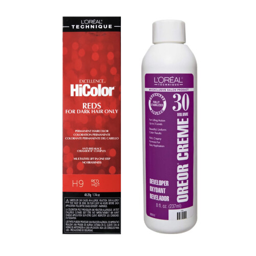 L'Oréal Excellence HiColor Red Hot H9 + Developer