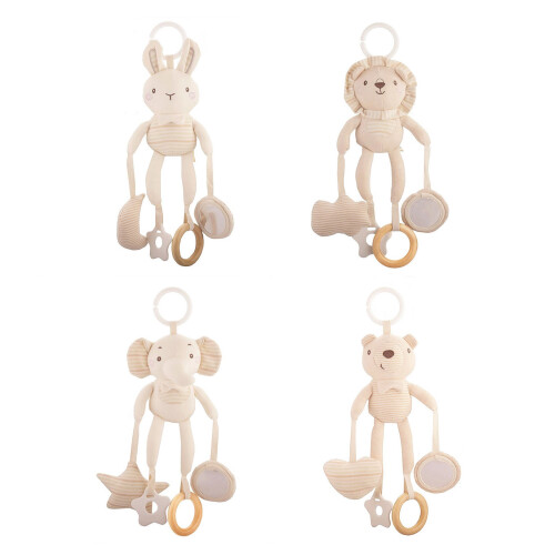 Plush Bells Rattles Crib Strollers Mounted Animal Pattern Handbells Hanging pattern  4 1
