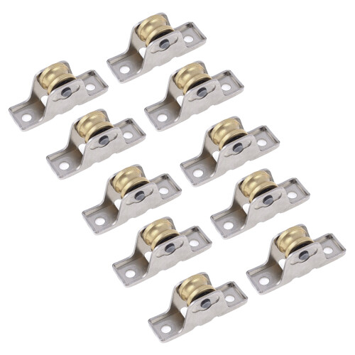 10pcs 1.6cm Dia Single Roller Window Pane Pulley Doors Wheel Silver + Gold