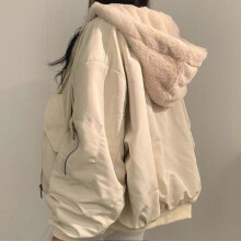 (M, Blue) Women's Winter Loose Jacket Soft Polyester Material Apricot/blue Jacket For Women Winter Daily Wear