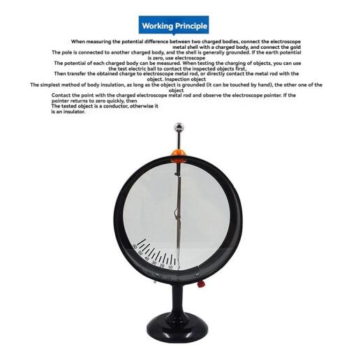 Pointer Electroscope Electrostatic Experiment Electrometer for Measuring the Potential Difference Between Two Bands 2