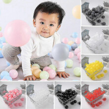 (Blue White) 100pcs Ball Pit Balls Thickened Odor-free High Elastic Safe Bite-resistant Entertainment Pe Material Macaron Color Pit Balls Kids Gift