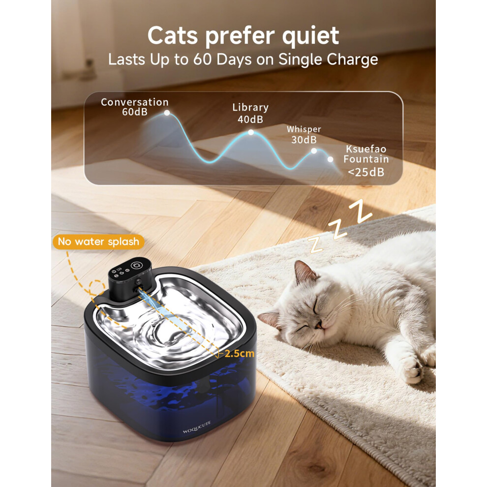 Photos - Other for Dogs Cat Water Fountain for Drinking Wireless: 3.5L Battery Operated Quiet Cat Fountain, Automatic Pet Water Dispenser Rechargeab