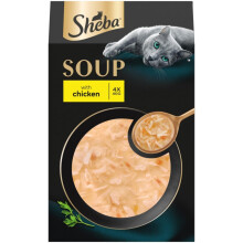 Sheba Classics Cat Food Wet - SOUP Cat Pouches with Chicken Fillets, 4 x 40 g