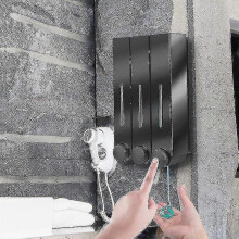 (double white) 3 Chamber Water-resistant Wall Mount Soap And Shower Dispenser Hand Foam Dispenser Home Hotel Bathroom