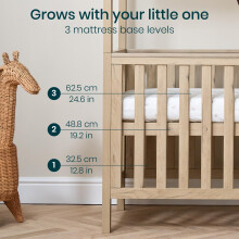 Tutti Bambini Mini Baby House Bed - 3-in-1 Baby Cot Bed, Toddler Bed & Toddler Sofa, House-Shaped Baby Bed with 3 Mattress Height Levels, Cot with Pr