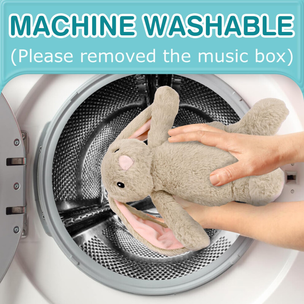 Dearbaby Baby Soother Cry Activated Sensor Toys,Heartbeat Bunny For Babies,Plush Stuffed Animal For Newborn Infants,Baby Toy Vibrating With Mom’s He