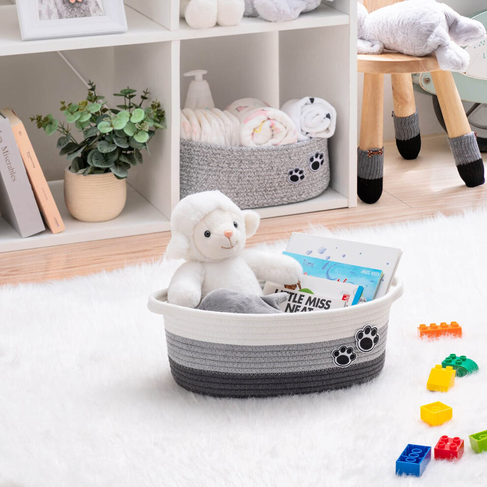Timeyard Dog Toy Basket Cute Woven Basket For Shelves Decorative Rope Storage B