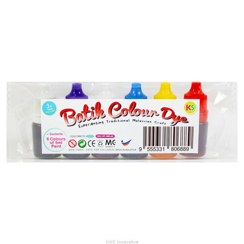 Batik Colour Dye Dropper Bottle-6 x 5ml Colours