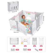 Dripex Baby Playpen for Baby and Toddlers, Small Folding Baby Pen with Adjustable Shape Plastic Playpen, Extended Sturdy Foldable Play Pen and Baby F