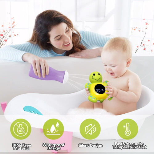 Turtle Bath Thermometer, Temperature Measurement LED Water Thermometer 2