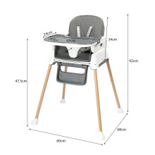 Bonnlo 4in1 Foldable Baby High Chair Adjustable Height with Detachable