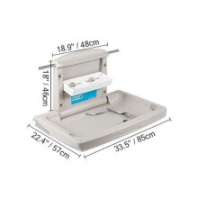 Horizontal Baby Changing Station Wall Mounted Baby Table Foldable Baby