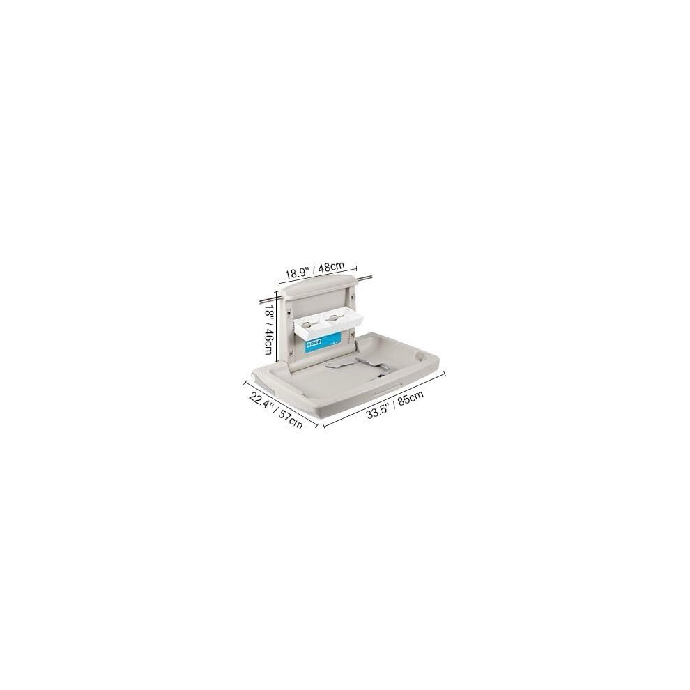 Horizontal Baby Changing Station Wall Mounted Baby Table Foldable Baby
