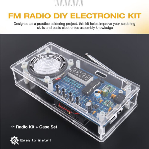 DIY FM Radio Electronics Kit Adjustable Frequency 87.5-108 MHz Practice Project Board the RDA5807M Module for Beginners 1