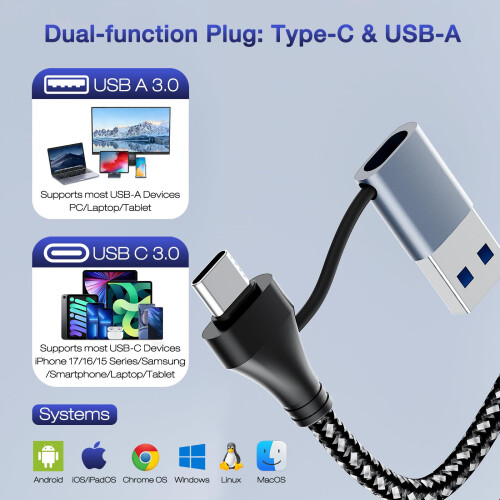 2 in 1 CFexpress Type B & SD Card Reader 10Gbps USB3.2 Gen2, Aluminum Type B CFexpress Adapter Camera External USB-A/USB-C Cable CFB Card Reader Comp