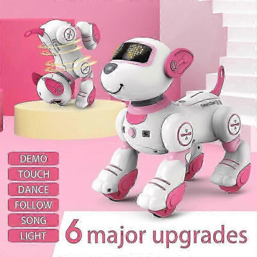 Robot chien électronique télécommandé amusant, jouet cascadeur à commande vocale programmable avec commandes tactiles et musique, 1