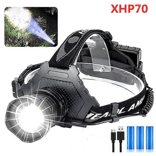 Outdoor Headlight Telescopic Zoom Charging Output Multi-function Electric Display Work Light Fishing Light Xhp-70 Light Headlight 1