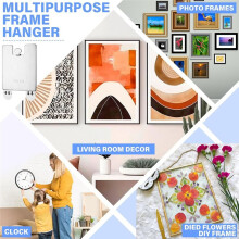 6 Pcs Adhesive Metal Picture Frame Hangers Damage Free Hanging Picture Hangers Adhesive Hangers No Tools Frame Hanger