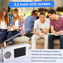 TEF6686 Radio Portable FM/LW/MW/SW Radio Receiver with 3.2Color Touch Screen Shortwave Radios Receiver