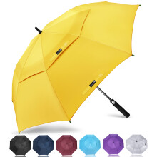 ZOMAKE Golf Umbrella Windproof and Rainproof 68in, Large Umbrella Windproof Strong, Big Golfing Brolly Unbreakable Double Canopy for Men Women (Yello