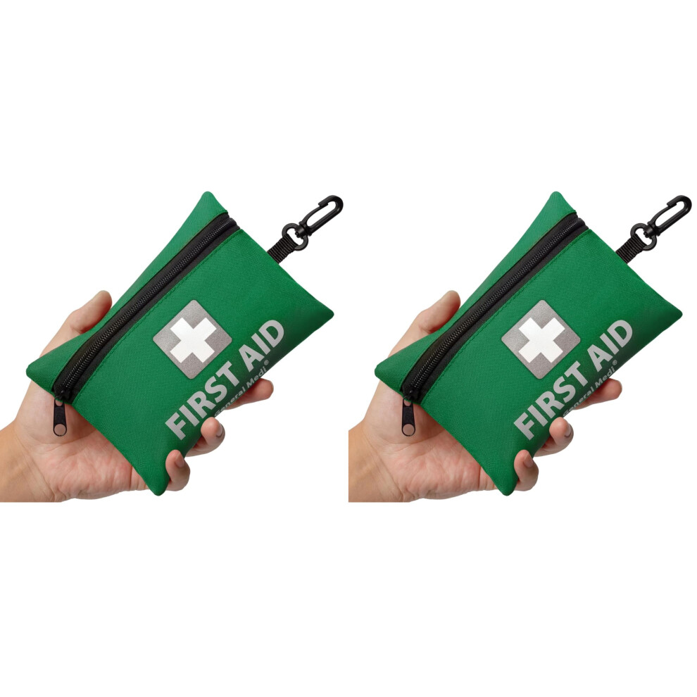 General Medi Mini First Aid Kit, 92 Pieces Small First Aid Kit - Includes Emergency Foil Blanket, Scissors For Travel, Home, Office, Vehicle, Camping