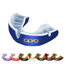 OPRO Gold Level Sports Mouthguard, Premium Fit (Blue/Pearl) Adult & Kids