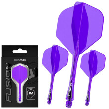 WINMAU Darts Fusion Integrated Flight & Shaft System - No.2 Shape & Design - Pur