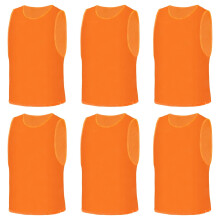 AUYAO 6Pcs Kids Team Training Vest, Breathable Mesh Scrimmage Sleeveless Training Pinnies Training Bibs, Quick-Dry Multi-Sports Bibs Sports Practice