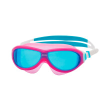 Zoggs Phantom Junior Mask Pink White Tint Blue