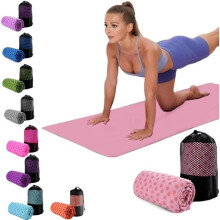 Oaygat Yoga Mat Towel Sweat Absorbent Yoga Mat Towel Quick-drying Hot Yoga Mat Cloth Non-slip Yoga Mat Towels 24" x72" Fitness Mat Towel with Mes