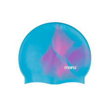 Maru Silicone Swim Cap (Blue/Pink/Purple) – Smooth, Easy-Fit Silicone Swimming Cap for Adults & Kids (One Size Fits All) – Durable Swimming Hat fo