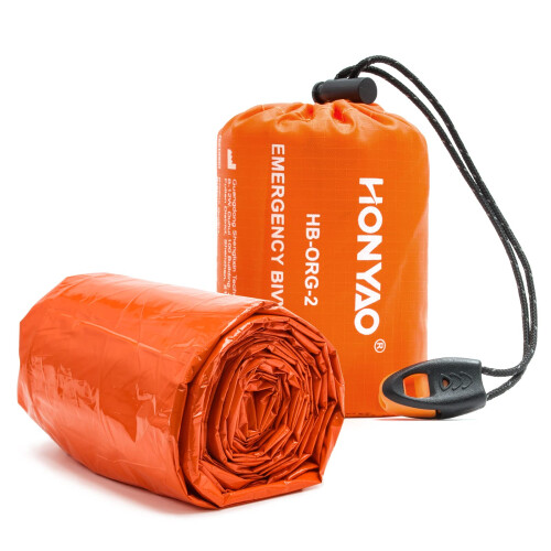 HONYAO Emergency Bivvy Bag, Reusable Survival Sleeping Bag, 1 Pack
