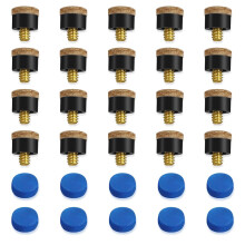 LICQIC Cue Tips, 30 Pcs 9mm Pool Queue Tips (20 Brown+10 Blue)