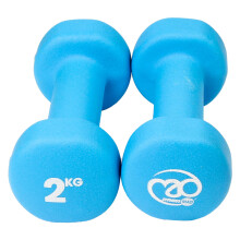 Fitness Mad Neoprene Dumbbells | Pair of Dumbbells | Home Exercise & Studio Use | Cast Iron Body with Neoprene Coating | Weights 0.5kg - 5kg, Multi C