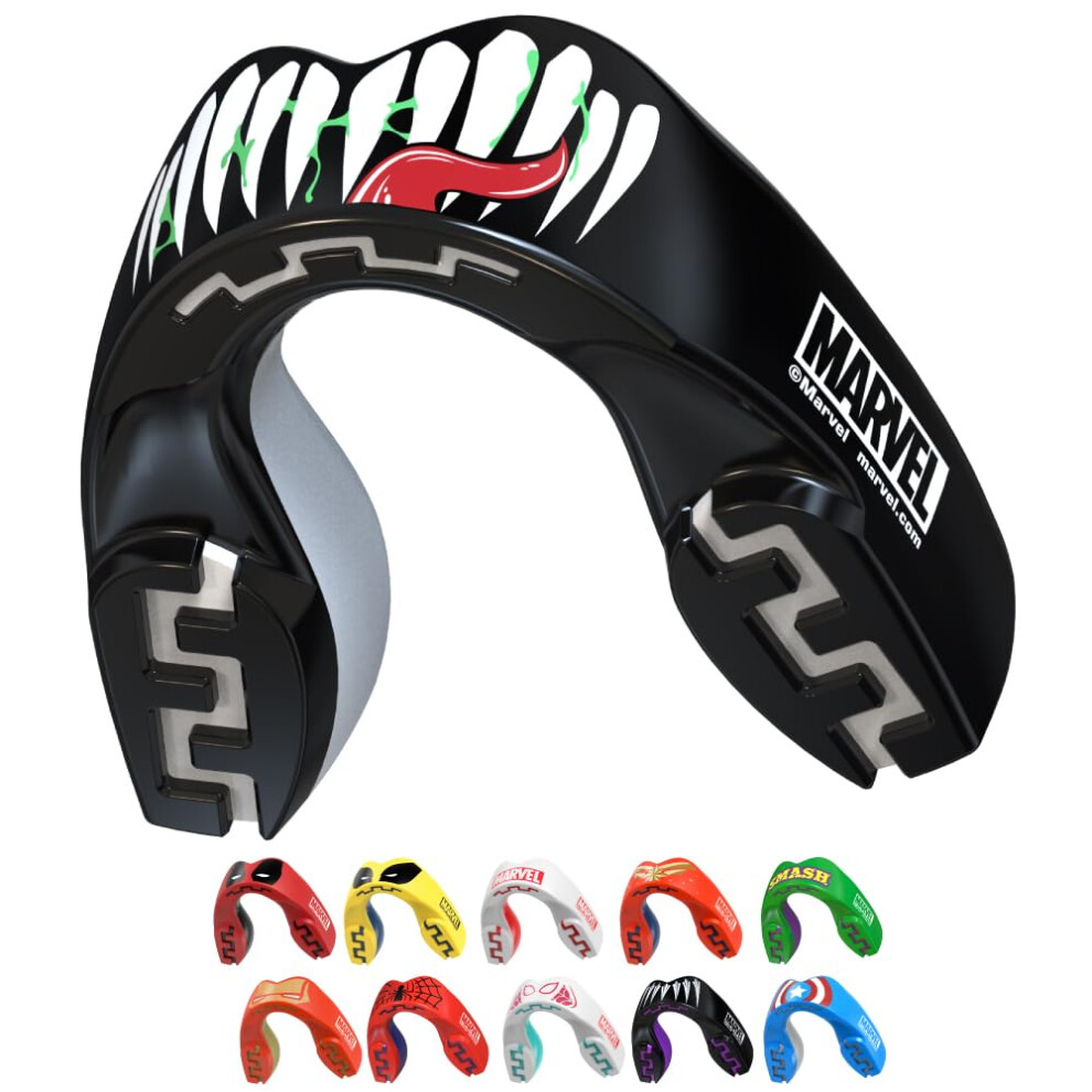Marvel Venom Sports Mouthguard Dual Layer Premium Protection Adults Gum Shield With Case For Boxing, Mma, Rugby, Martial Arts, Judo And All Contact S